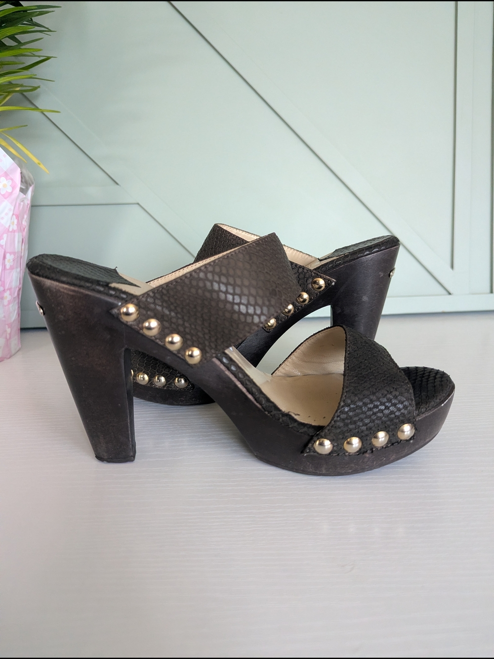 Jimmy Choo Ulrika wooden platform slides sandals - Picture 7 of 13